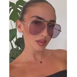 NEW Tom Ford FT0818 Holden Aviator Sunglasses Gold Lilac